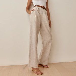 Reformation Vesta Linen Pant, Oatmeal